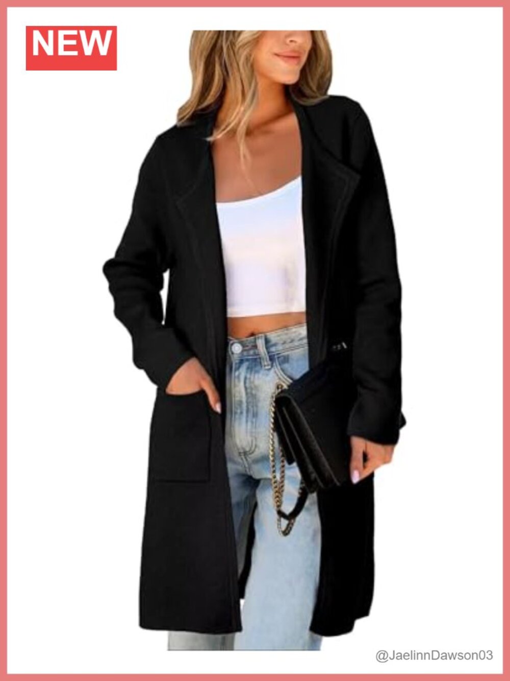 Open Front Cardigan Long Sleeve Knit Lapel Coatigan Sweater